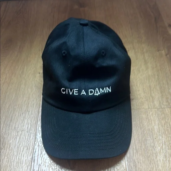Happy Earth Black 'Give A Damn' Ball Cap Dad Hat - Picture 1 of 7